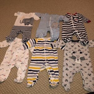 6 BABY BOY SLEEPERS